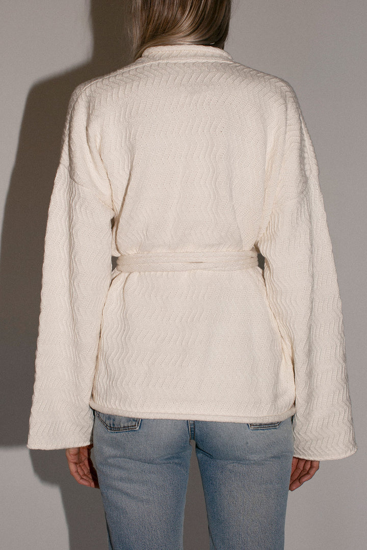 【極美品】SYUMAN×PLATEAU Cigarette Cardigan Lauren Manoogian - White Zig Zag Cardigan – BONA DRAG