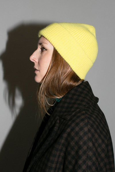 Acid Yellow Cashmere Bea Beanie