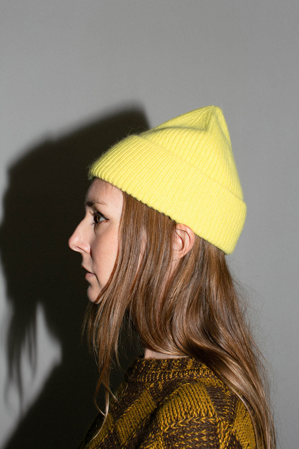 Acid Yellow Cashmere Bea Beanie