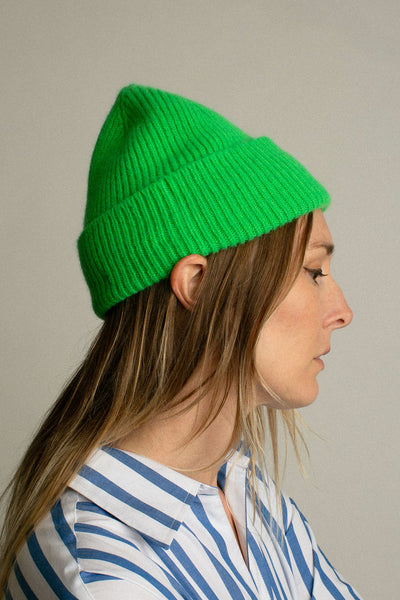 Neon Green Cashmere Bea Beanie