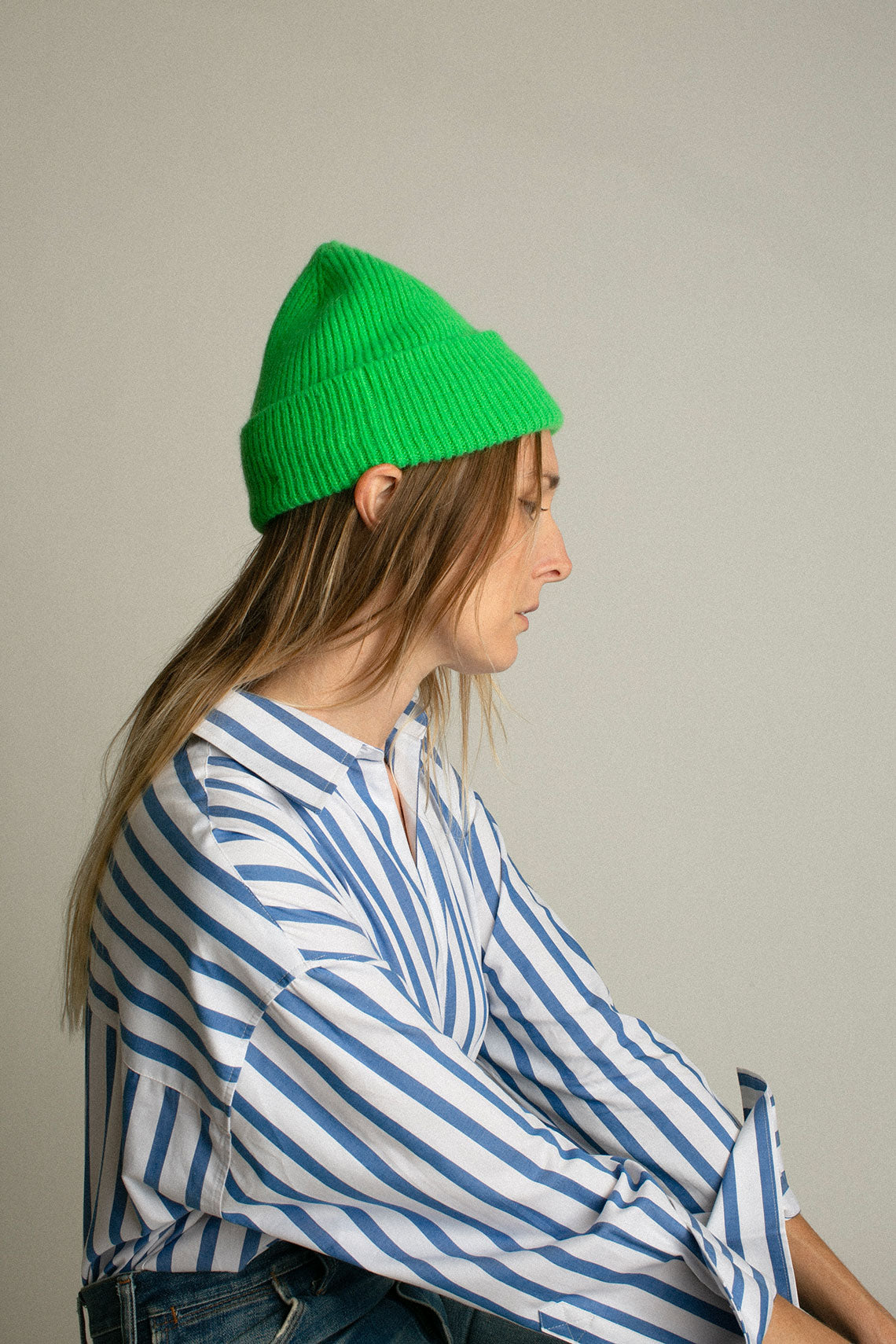 Neon Green Cashmere Bea Beanie