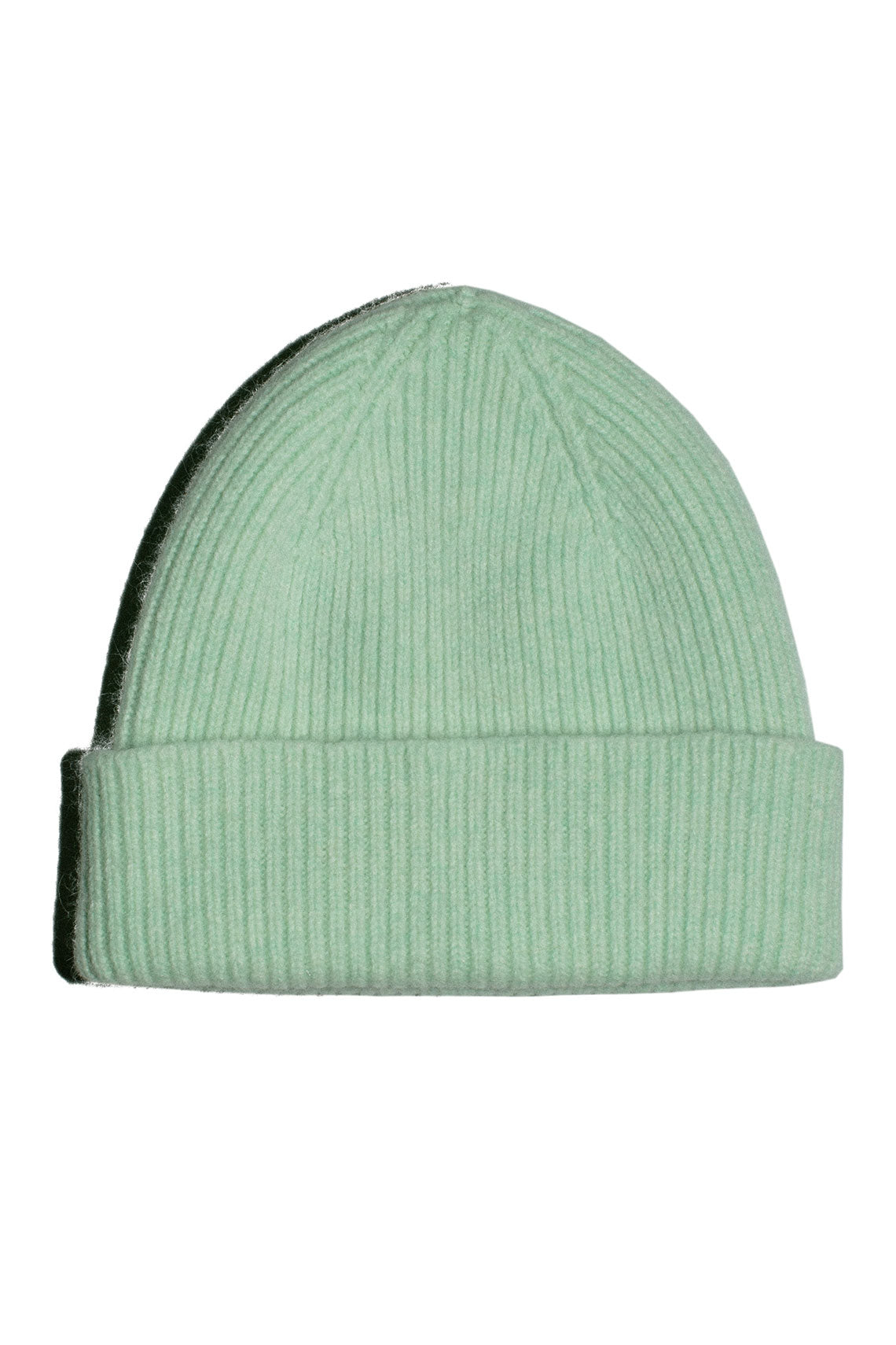 Soft Mint Cashmere Bea Rib Beanie