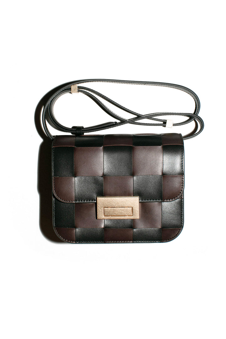 LOEFFLER RANDALL ショルダーバッグ Delphine Toffee Woven Suede Shoulder Bag | Handbags