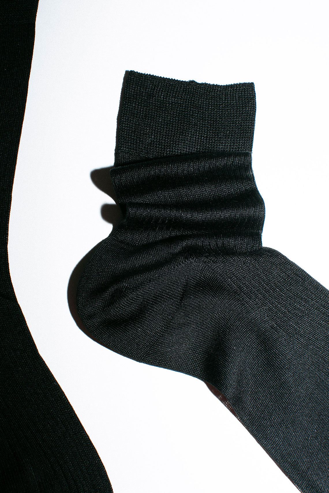 Black One Ribbed Crew