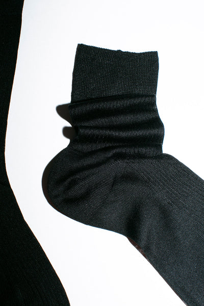 Black One Ribbed Crew