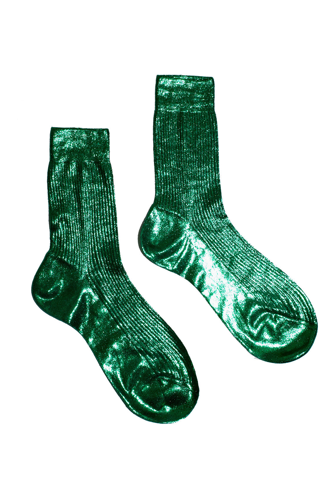 Emerald Ribbed Laminated Sock