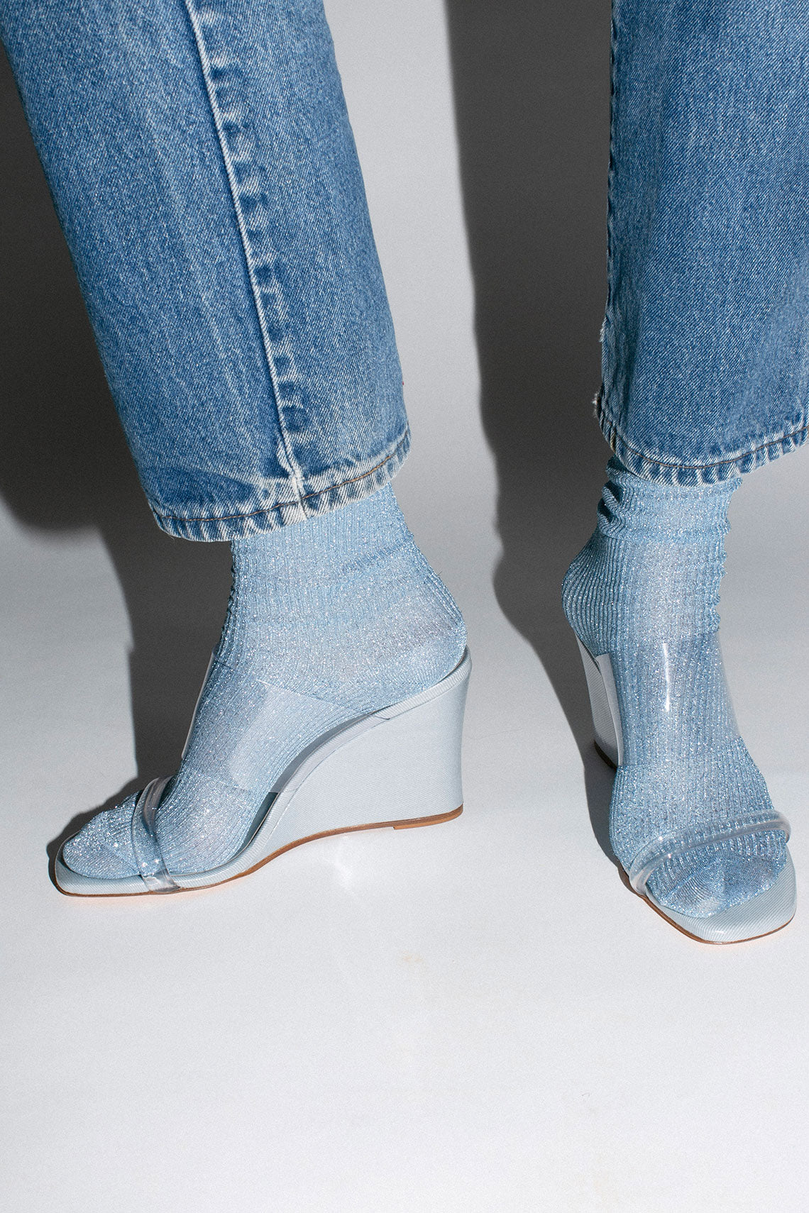 Light Blue Sparkle Sock