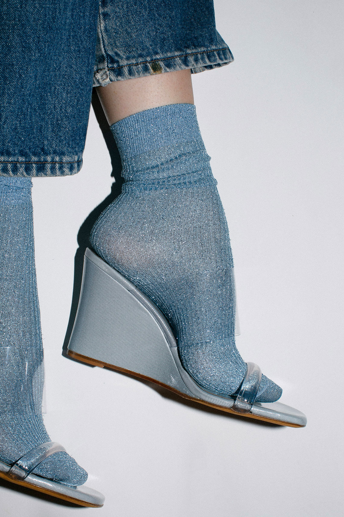 Light Blue Sparkle Sock