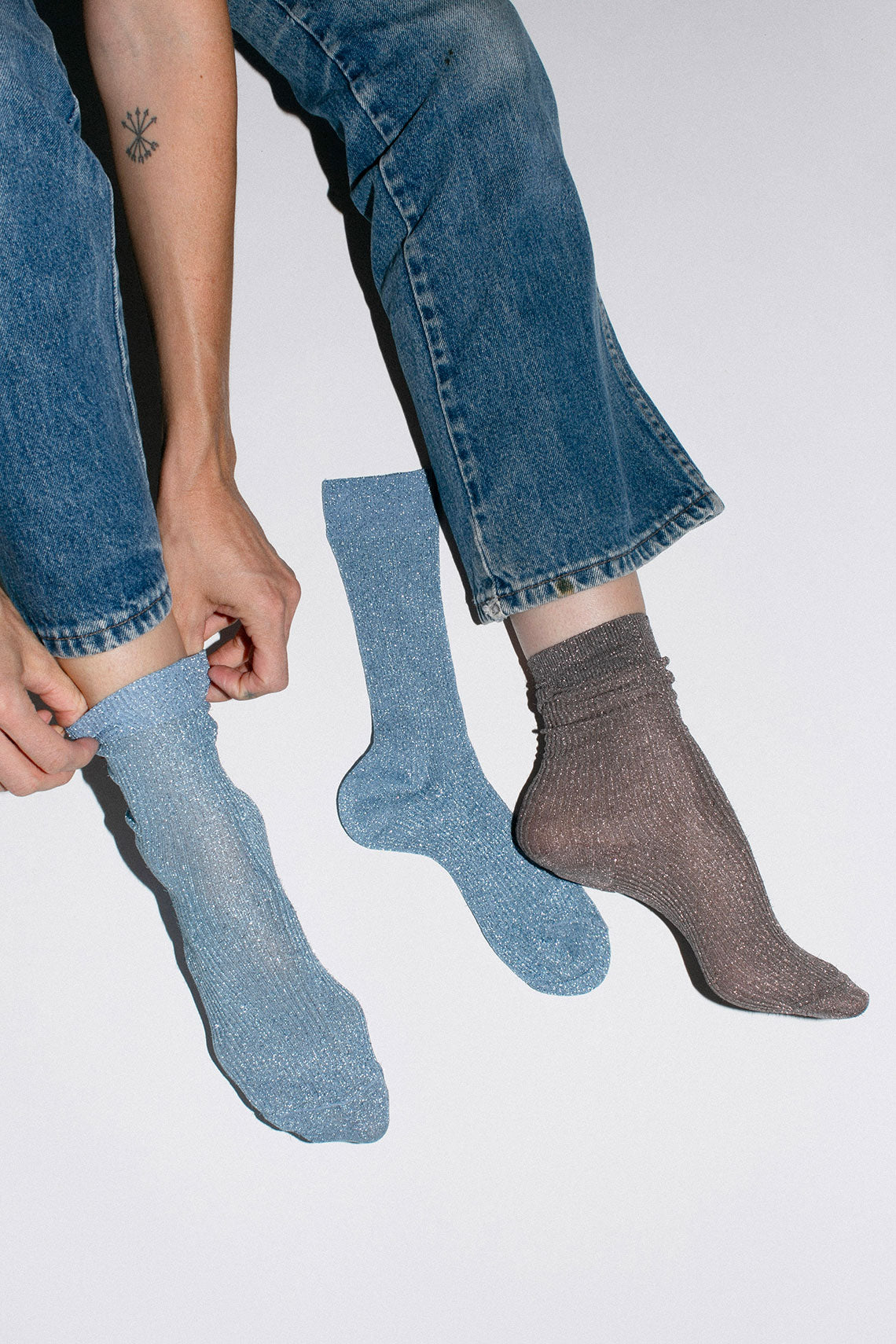 Light Blue Sparkle Sock