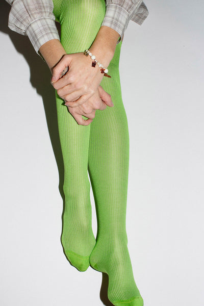 Lime Green Over Knee Sock