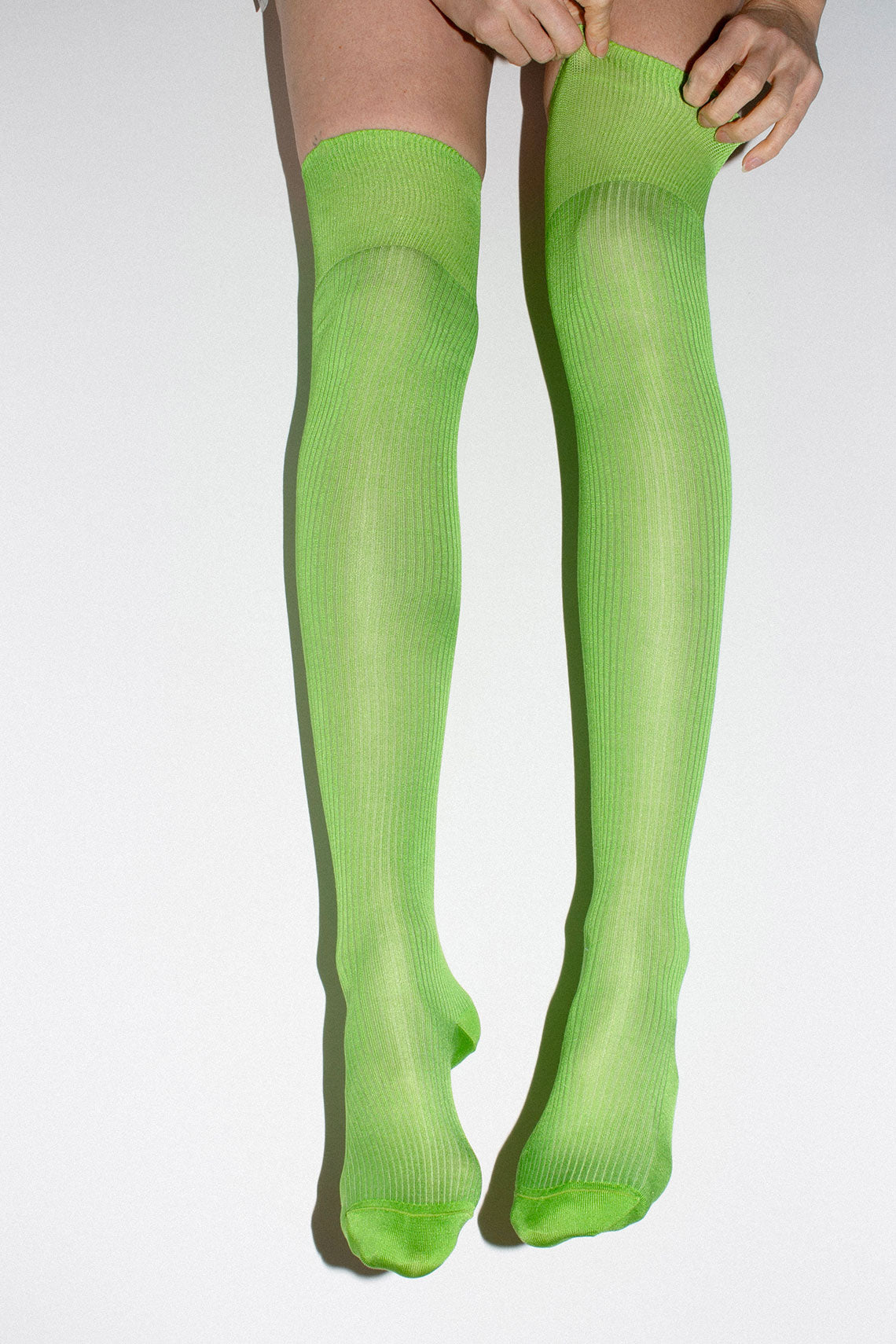 Lime Green Over Knee Sock