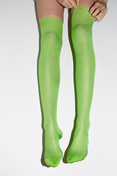 Lime Green Over Knee Sock