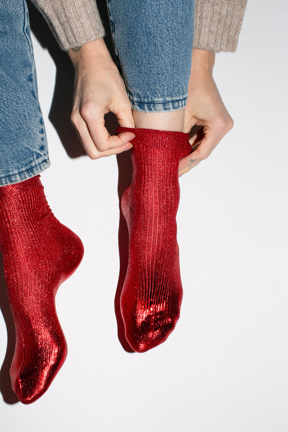 Red Laminated Sock