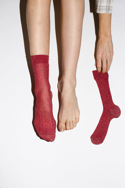 Red Sparkle Sock