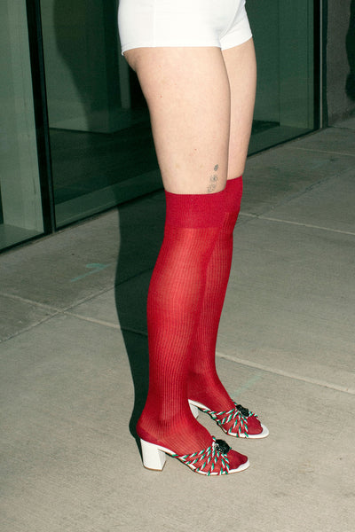 Rosso Lacca Over the Knee Sock