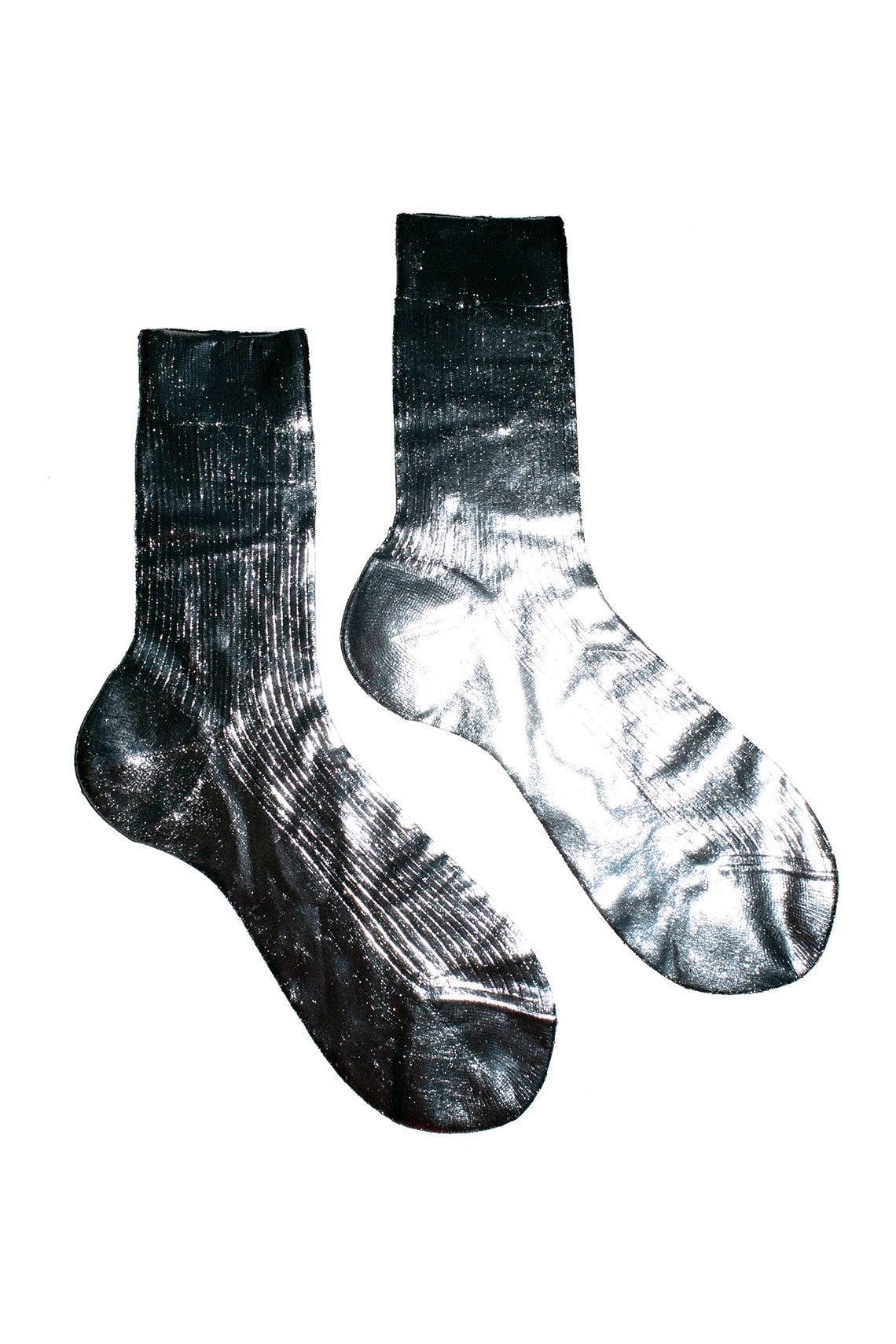 Silver Laminated Sock