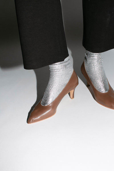 Silver Laminated Sock