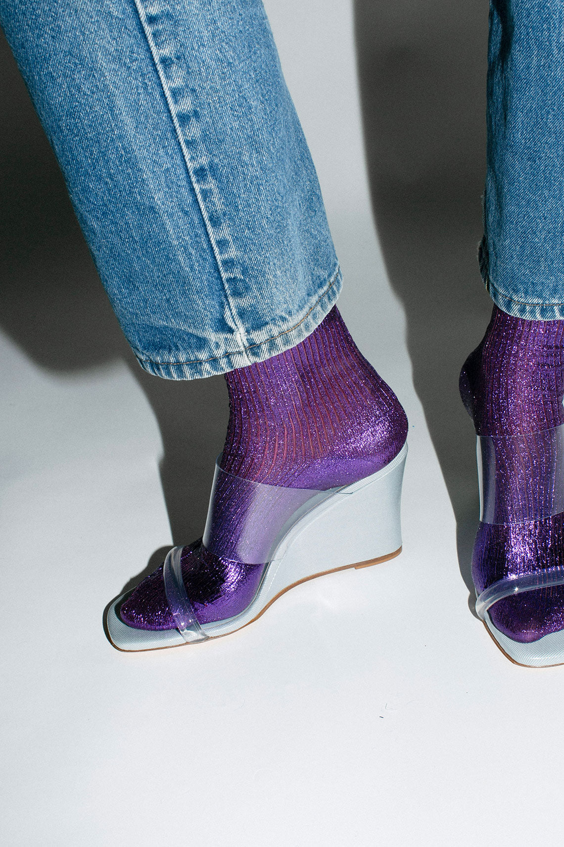 Violet Laminated Sock