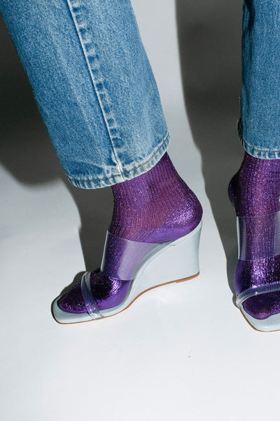 Violet Laminated Sock