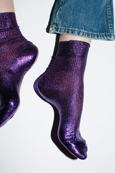 Violet Laminated Sock