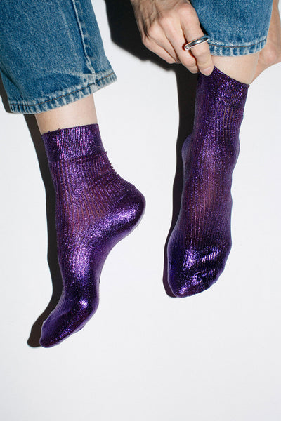 Violet Laminated Sock