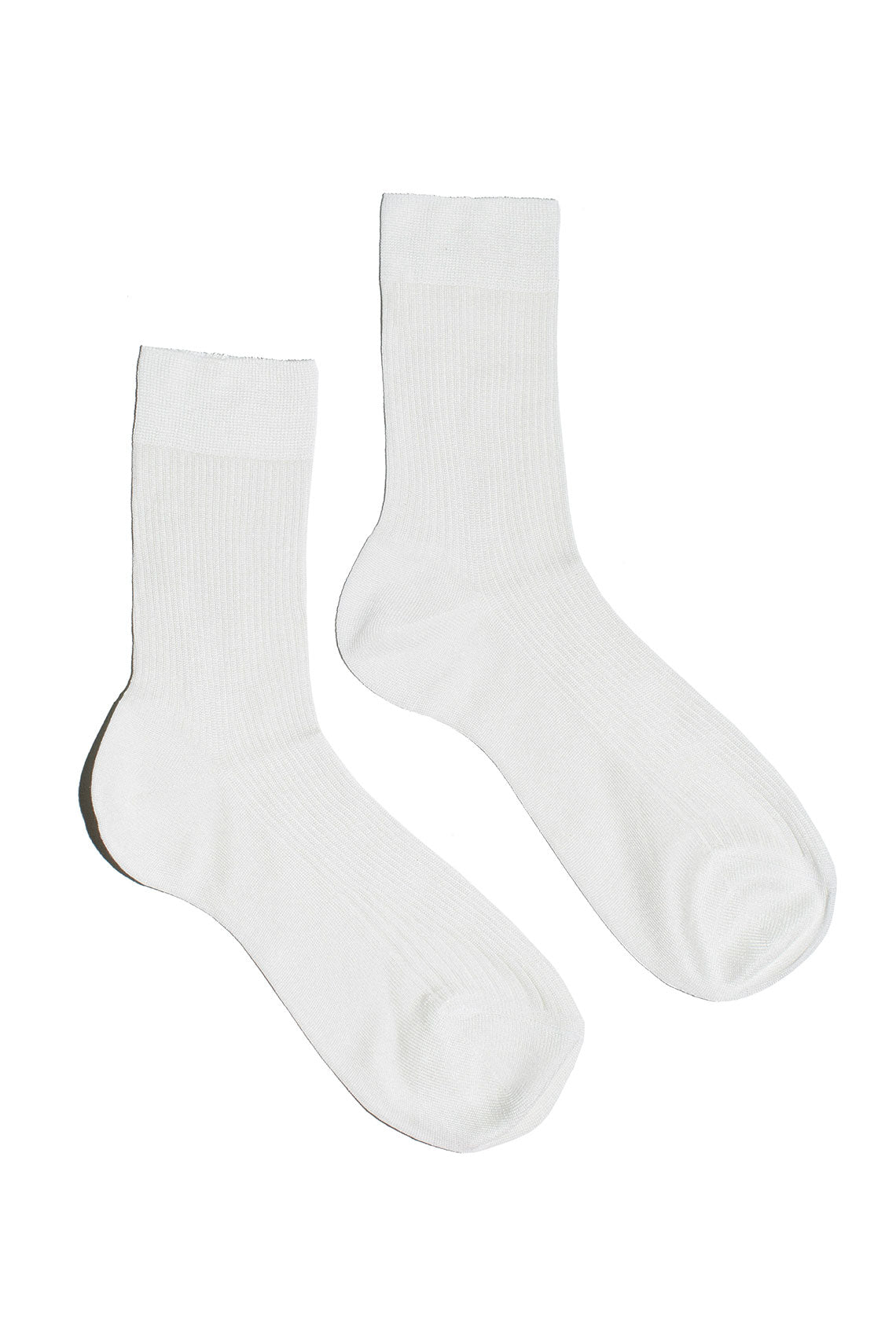 White One Ribbed Crew