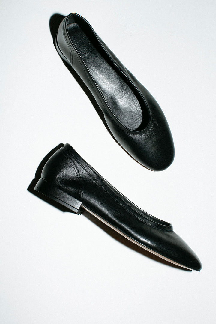 Maryam Nassir Zadeh - Black Calf Serafina Flat – BONA DRAG