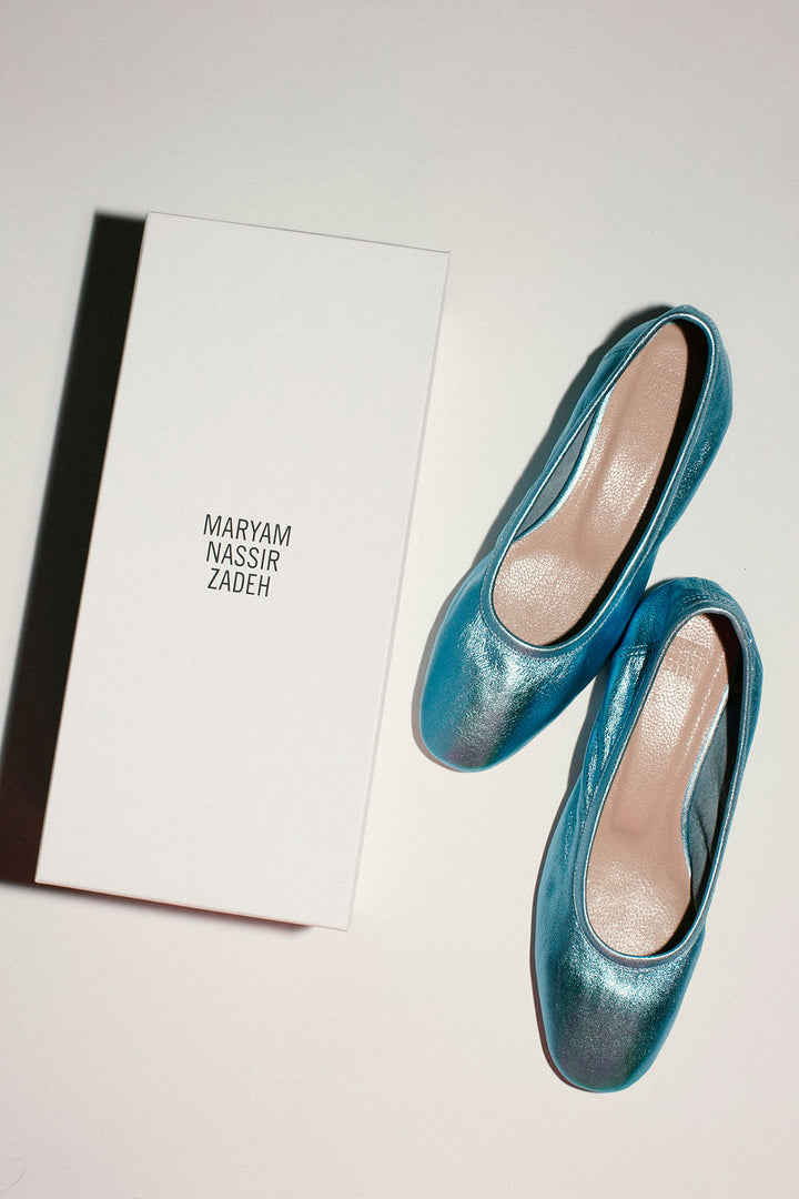 Maryam Nassir Zadeh - Metallic Turquoise Serafina – BONA DRAG