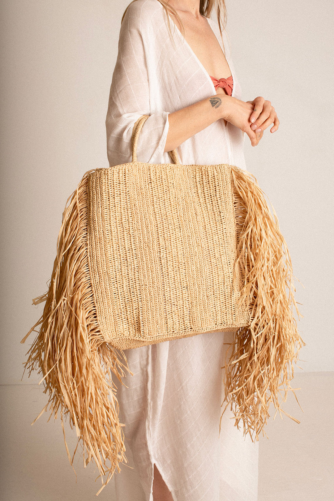 Modern Weaving - Draped Fringe Square Tote – BONA DRAG