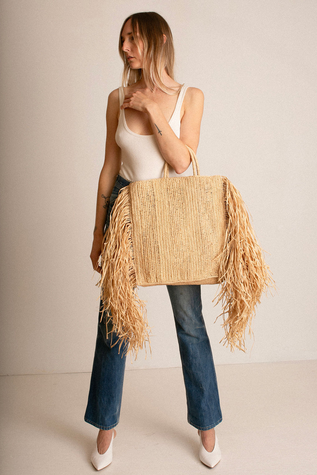 Modern Weaving - Draped Fringe Square Tote – BONA DRAG
