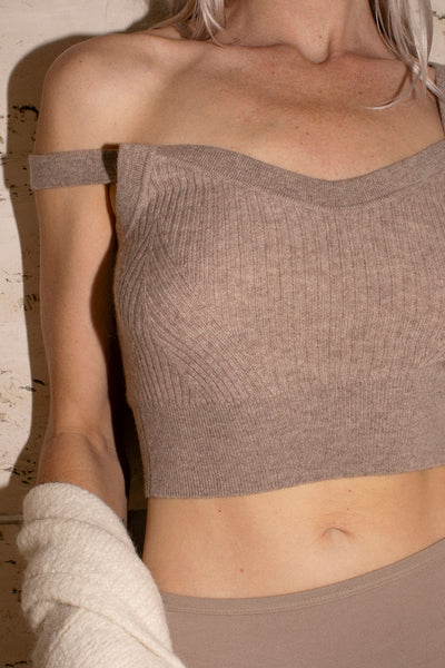 Taupe Mongolian Cashmere Bralette