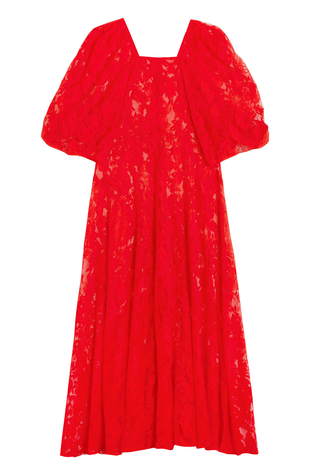 knee length dresses for ladies Tie Neck Tier Dress-Poppy Red