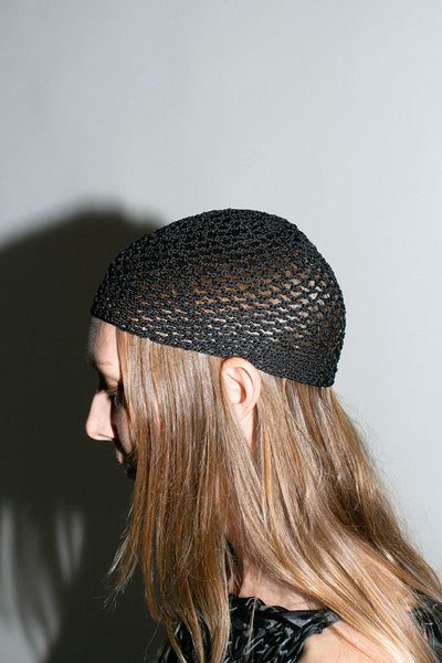 Black Crochet Cap