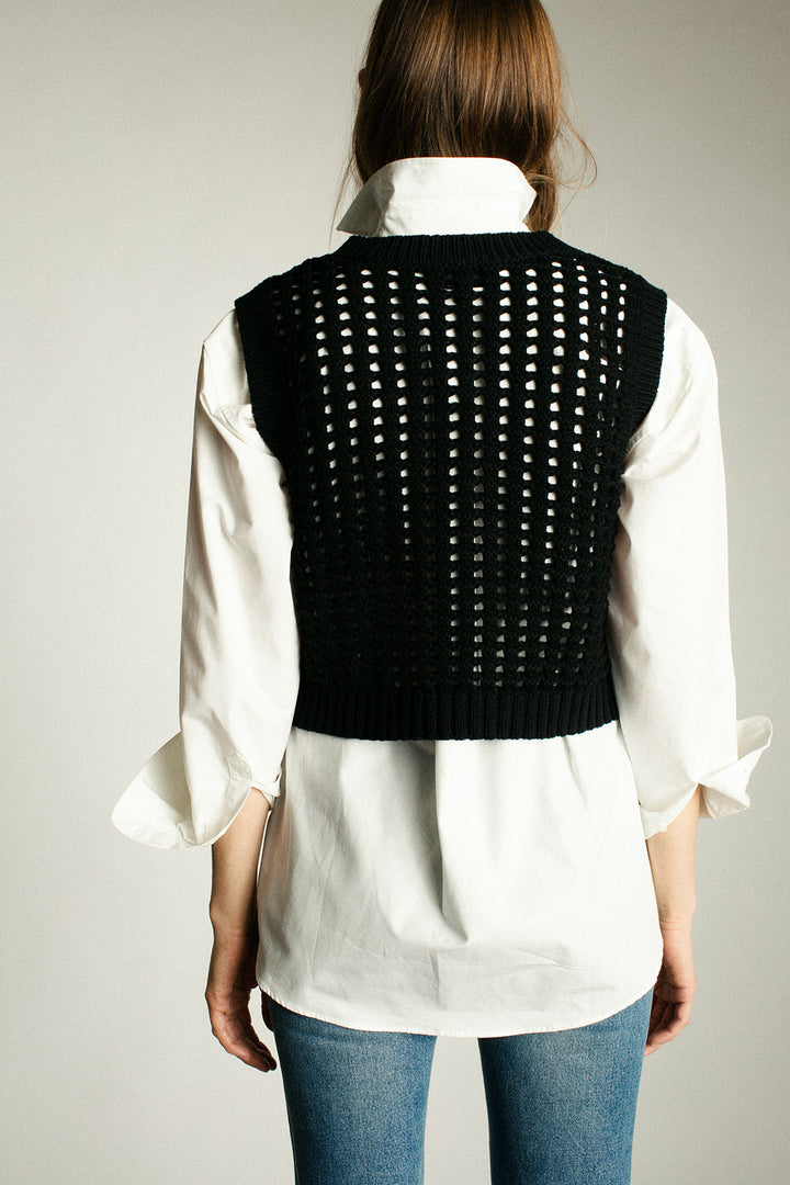 No.6 - Black Reed Knit Vest – BONA DRAG