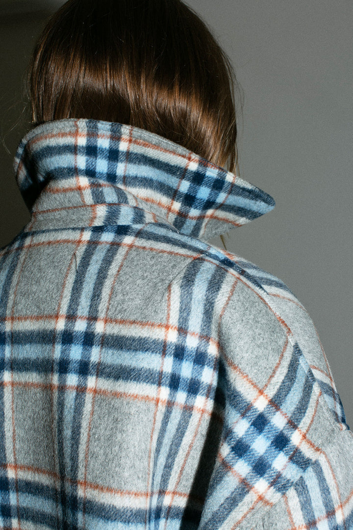SALE 30% OFF - No.6 - Blue & Rust Plaid Wicke Jacket – BONA DRAG