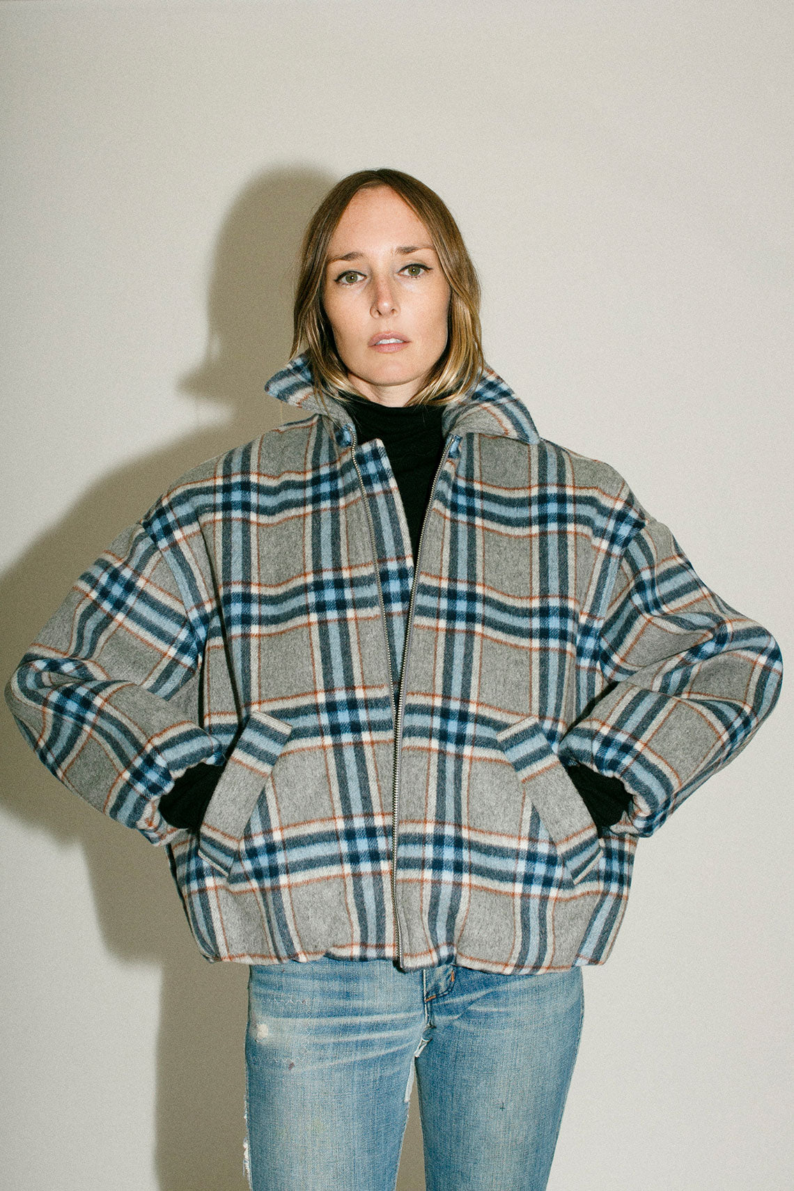 Blue & Rust Plaid Wicke Jacket