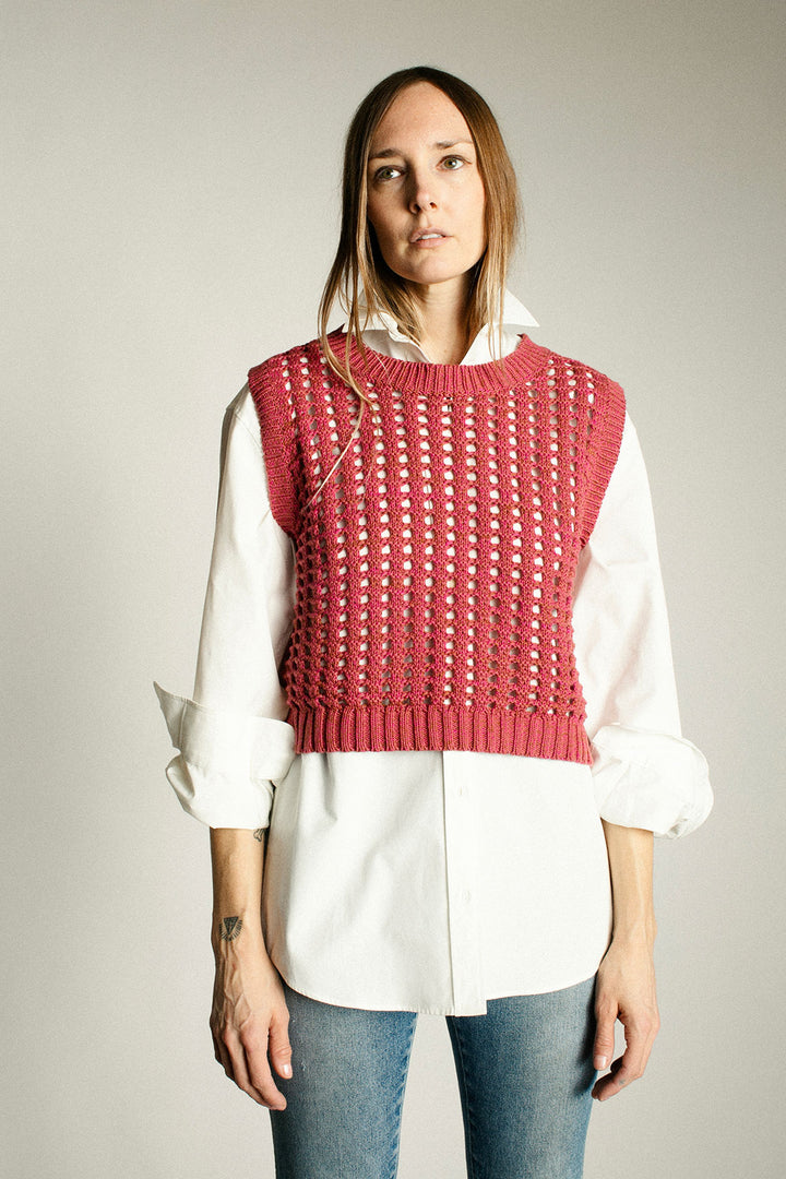 No.6 - Pink Reed Knit Vest – BONA DRAG