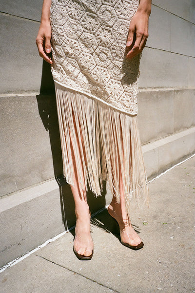 Hex Crochet Fringe Dress