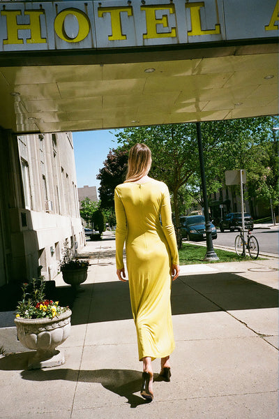 Lemon Cross Front Maxi Dress