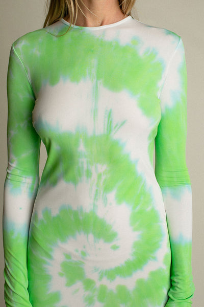 Lime Tie-Dye Dress