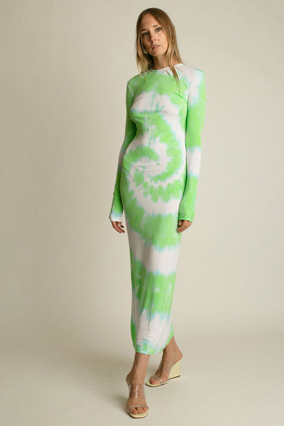 Lime Tie-Dye Dress