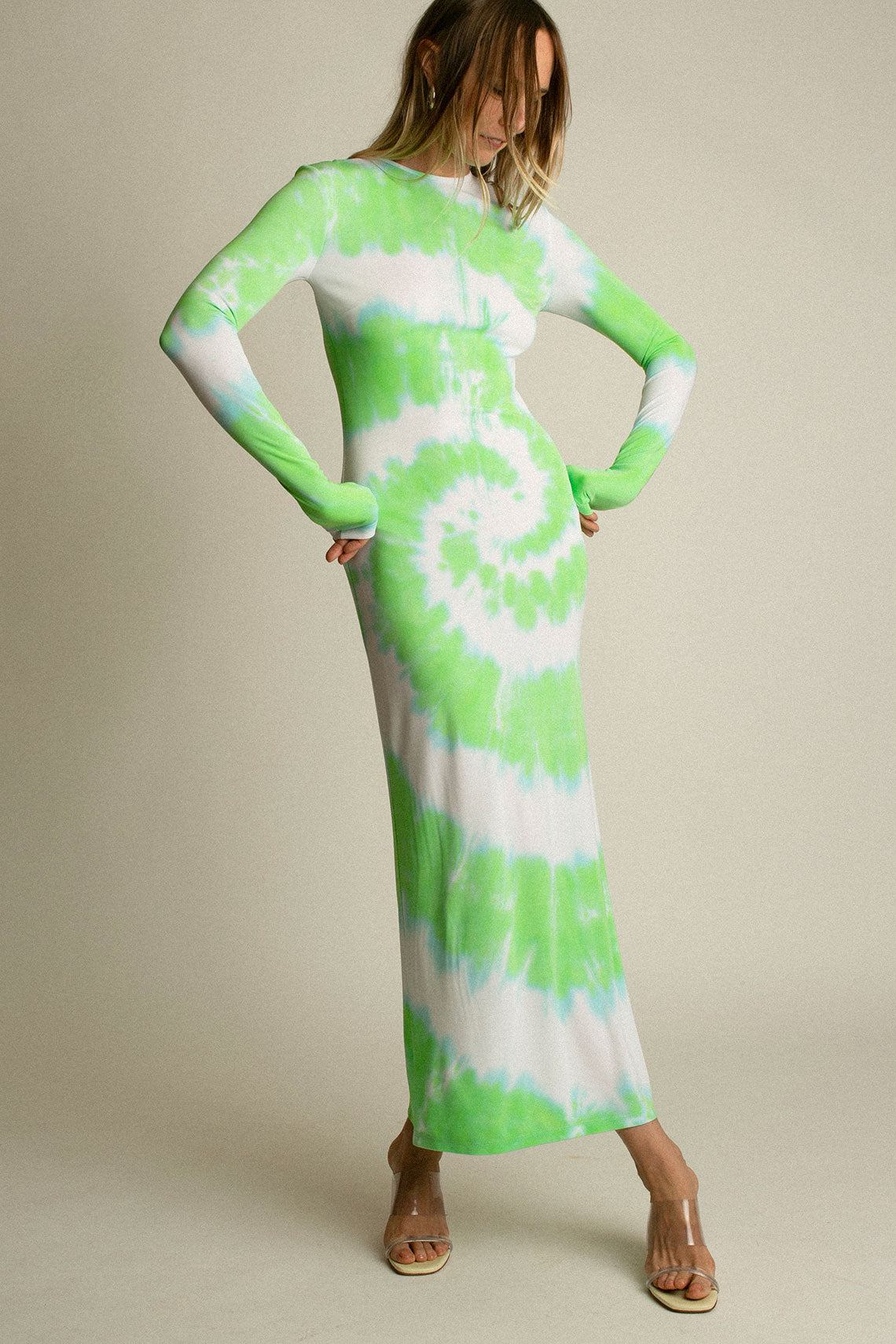 Lime Tie-Dye Dress