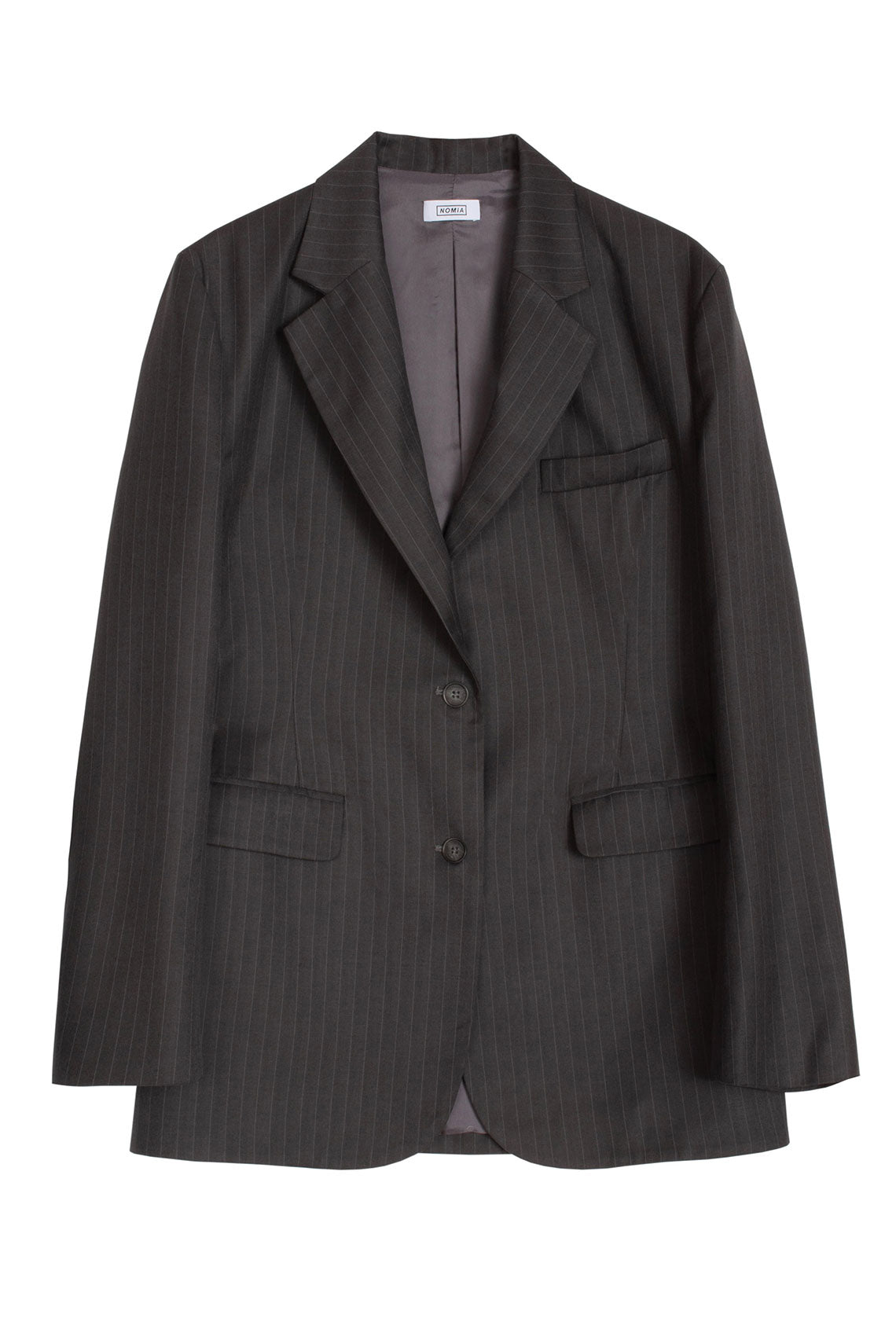 Charcoal Pinstripe Twill Blazer