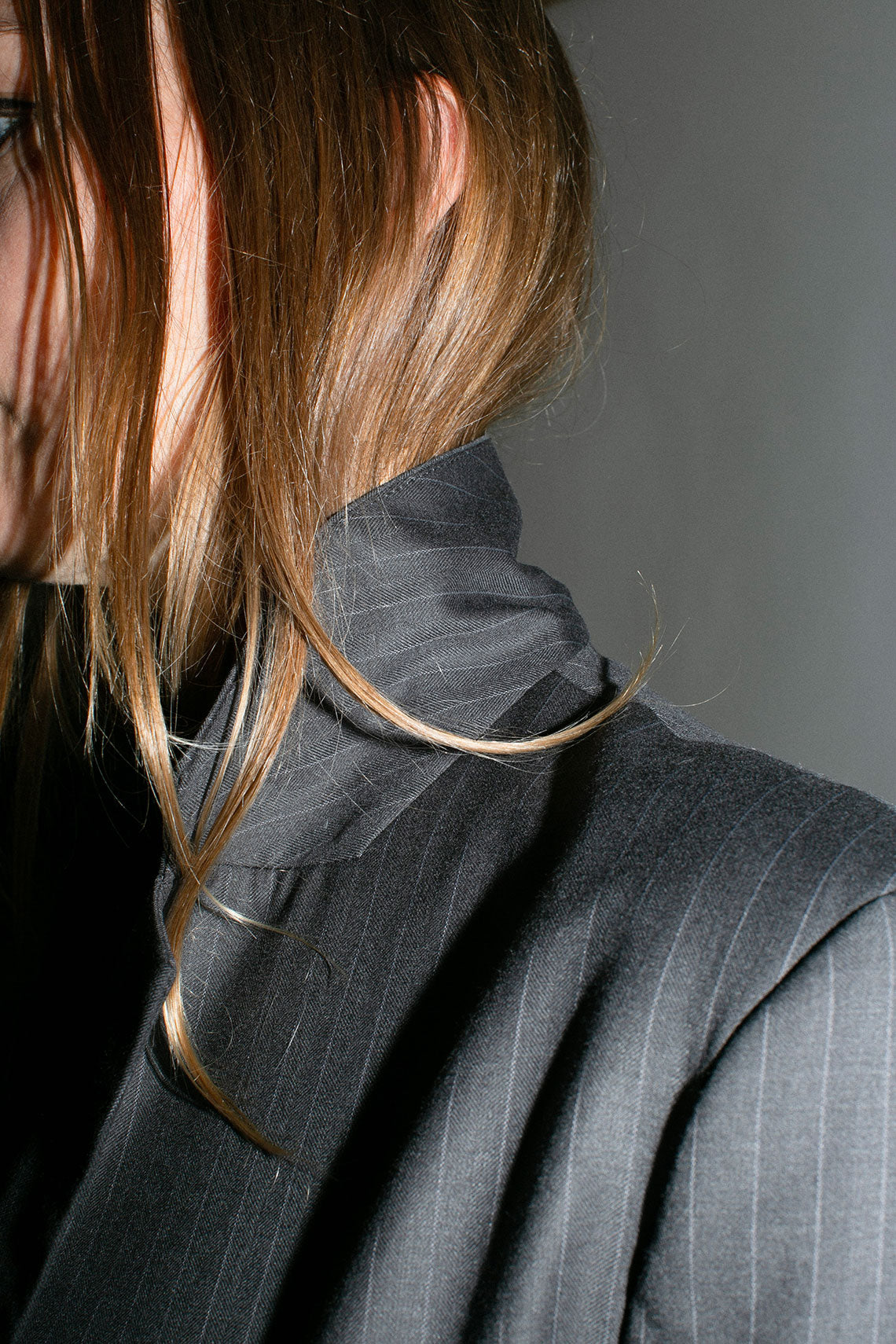 Charcoal Pinstripe Twill Blazer