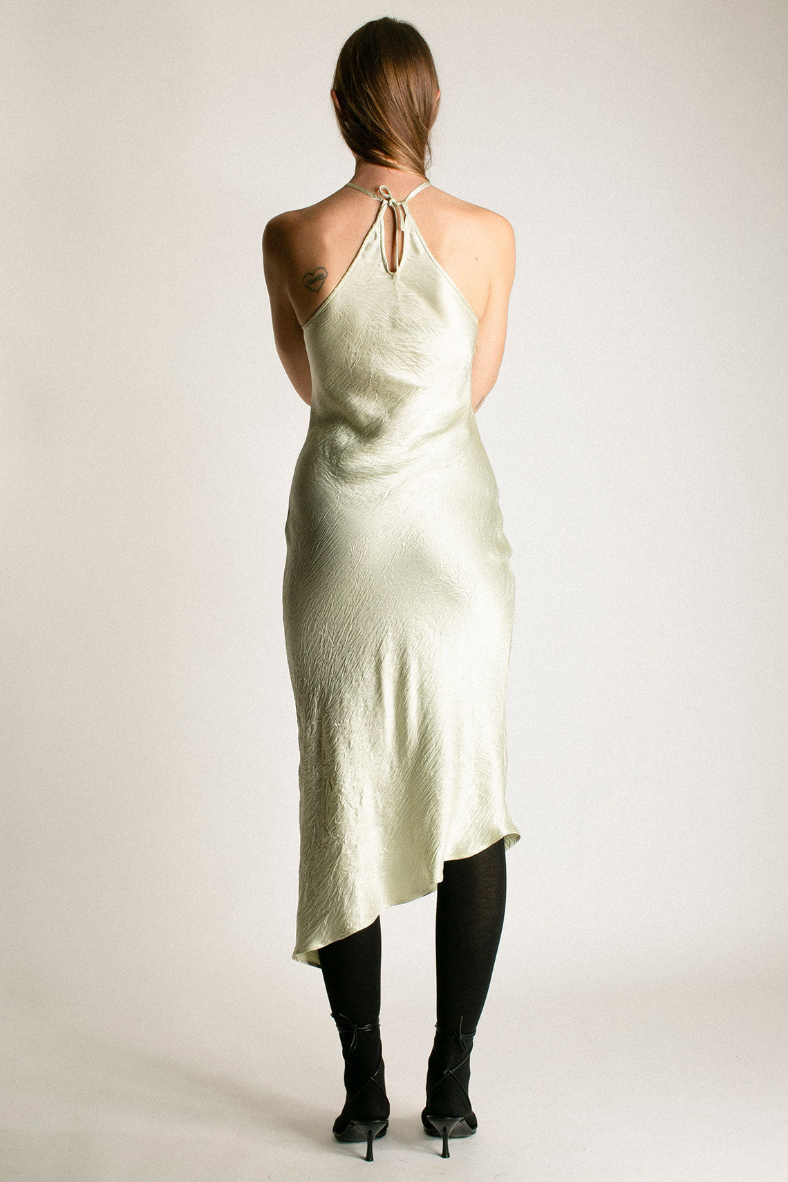 Nomia - Pistachio Satin Halter Dress BONA DRAG Nomia - Pistachio Satin Halter Dress BONA DRAG