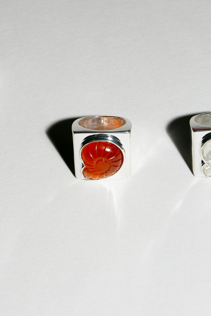 Nomia- Red Onyx Carved Shell Ring – BONA DRAG