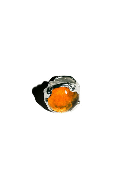 Silver with Orange Atolon Ring