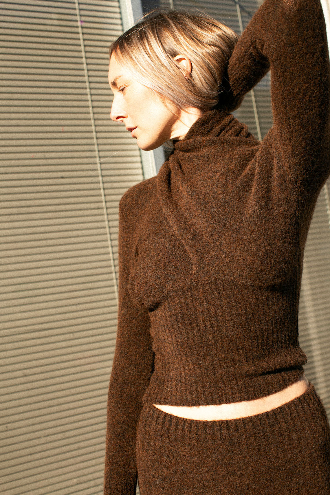 Brown Fico Knit Top