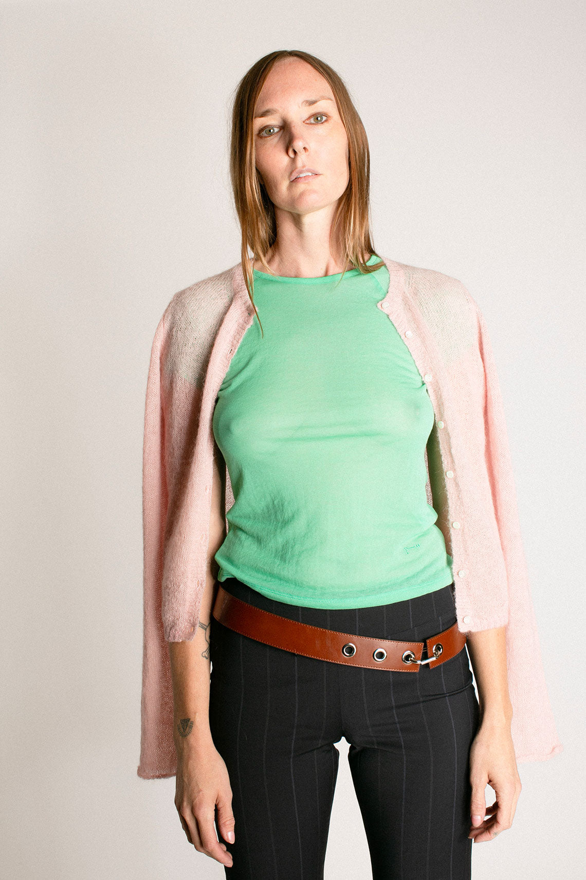 Brown Leather Hoop Belt