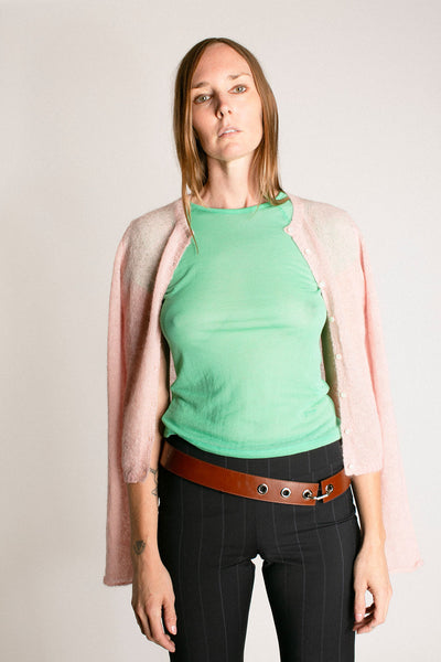 Brown Leather Hoop Belt